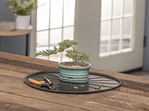15" Plant Mats/Coasters - for Floor Protection from Planter Spills, leaks and Soil (8A15CST2PKBK)- Black (2-Pack) - view 6