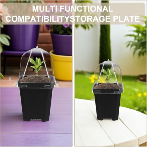 12 Sets Black Plastic Nursery Pots for Plant Propagation - view 3