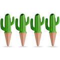 4 Pack Self Watering Spikes and Globes, Handmade Terracotta Cactus Self-Watering Plant Devices with Slow Release System, Automatic Plant Water Bulbs for Indoor and Outdoor Garden Vacation