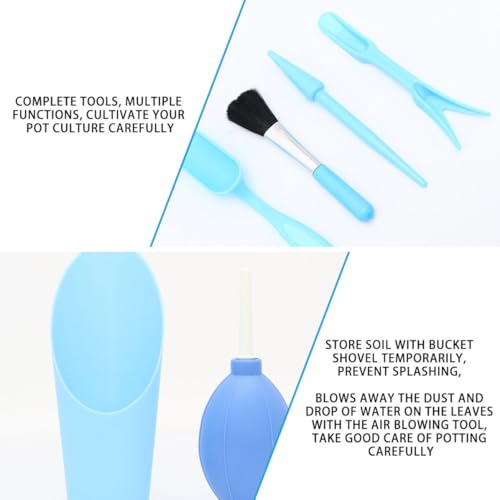6pcs Succulent Planting Tool Set, Plastic Tools Blue for Beginners - view 3