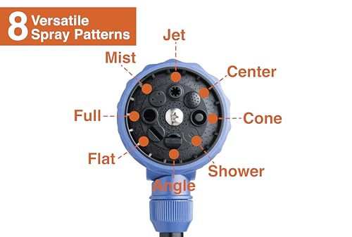 With Adjustable Thumb Control Garden Watering Wand, 19-24 Inch Telescoping Hose Nozzle 8 Spray Patterns, Heavy-Duty Zinc & Aluminum for Precise Watering and Cleaning - view 4