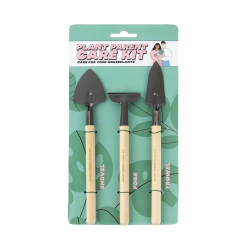 Gift Republic Plant Parent Care Kit Miniature Shovel, Fork & Trowel Set for Houseplants Indoor Garden Tools for Beginners & Experts Gardening Gift, Green - view 2