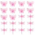 20pcs Butterfly Plant Orchid Clips,Garden Transparent Plant Support Clip for Orchid Support Fixed Vine(Pink)