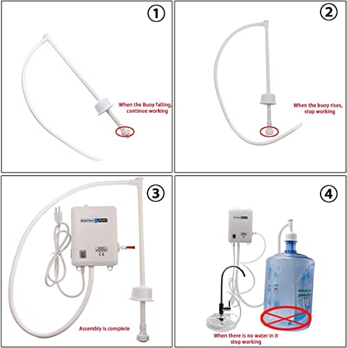 TDRENERGY Bottle Water Dispenser Pump System Automatic 110V 40psi 1 GPM for Home/Office Kitchen Refrigerator Coffee Maker Ice Maker for 3 or 5 Gal Water Bottle Single Inlet - view 4