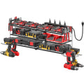 Large Garage Tools Storage with Charging Station. Power Tool Battery Organizer Utility Shelf with Power Strip. 4 Drills Holder Wall Mount Rack, Black 3 Layer.