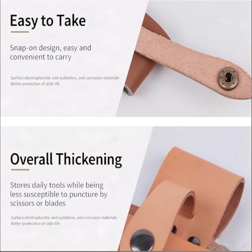 2pcs Pruner Holster,Pliers Holster with Snap Gardening Case Pouch Bag,Gardening Scissors Tool Holder for Garden Shears, Tool Pliers, Pruning Knife Belt Cover（Yellow + Brown） - view 2