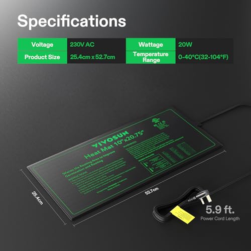 10" x 20.75" Durable Waterproof Seedling Heat Mat - view 3