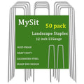 12" Garden Stakes Pins Landscape Staples 11Ga Tent Stakes 50 Pack
