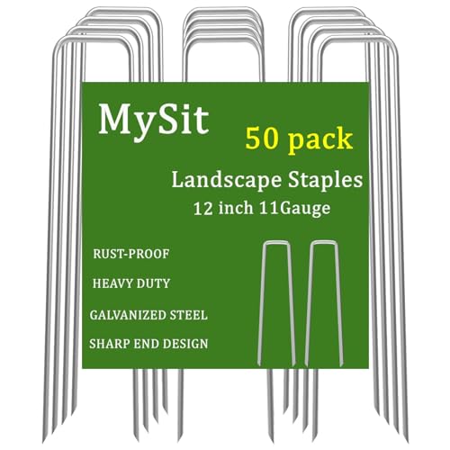 12" Garden Stakes Pins Landscape Staples 11Ga Tent Stakes 50 Pack