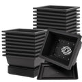 20 PCS 9 Inch Bonsai Training Pots, Rectangular Bonsai Plants Growing Pot with 20 Humidity Trays and Drainage Built-in Mesh for Garden, Yard, Office, Porch, Balcony, Home Decoration