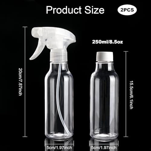Plastic Spray Bottles 8.8oz/260ml 2 Pack Empty Clear Spray Bottle - view 2