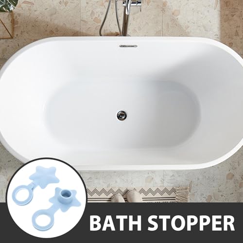 2pcs Star Shaped Tub Water Stopper, Silicone Flat Drain Cover for Bath - view 3