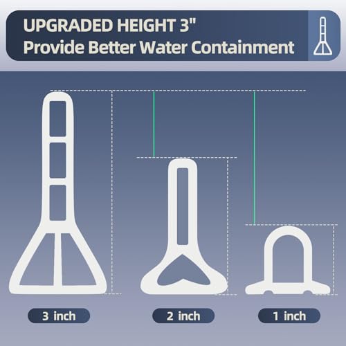 (Upgraded) 3” High Shower Threshold Water Dam 122 Inch Collapsible Shower Water Stopper Water Barrier Shower Water Guard Dry and Wet Separation for Bathroom Kitchen and More(10ft) - view 2