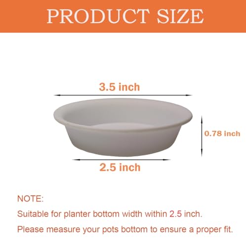 6 Pack 2.5 inch Plant Saucers Flower Pot Trays, Plastic Planter Drip Tray - view 2