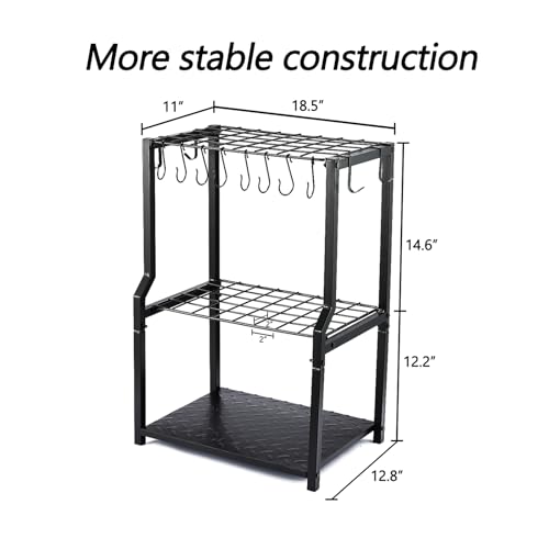 Garden Tool Organizer Heavy Duty,Yard Tool Tower Rack,Garage Storage Organization for Long Handle Tools,Rake,Brooms,Extra Hooks for Small Shovel,Shear.All Metal,Free Standing. - view 5