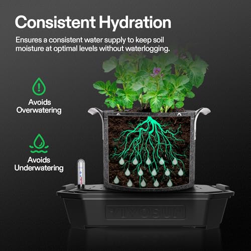 8-Pack FlexFeed Self-Watering Pots, Auto Irrigation Fabric Pot Base with Water Meter & Maintenance Window, for Use Indoors/Outdoors in Grow Tents, Greenhouses, Gardens - view 4