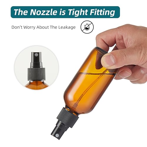 Dark Amber Glass Spray Bottles 4 oz, Small, Fine Mist, 4 Pack - view 5