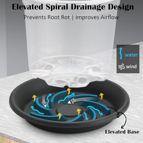 12 Inch Plant Saucers for Pots 5P, Pot Elevator for Grow Bags Drip Trays - view 3
