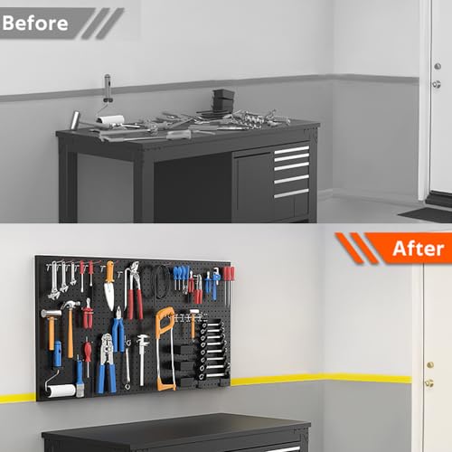 Metal Pegboard Wall Panels, Peg Boards for Garage Tool Storage - view 5