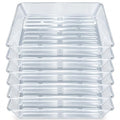 6 Pack 6 Inch Square Plant Saucer Heavy Duty, Plastic Drip Tray for Windowsill & Flower Pots, Clear