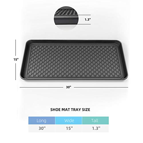 Multi-Purpose Boot Trays, 2 Pack, 30" x 15" x 1.2", Black - view 5
