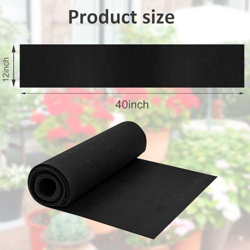 12x40 Inch Black Felt Planter Liner Roll Non-Woven Breathable Fabric Planter Basket Liner Reusable Coco Liner Alternative for Hanging Basket, Window Box, Raised Garden Bed, Indoor & Outdoor Planting - view 2