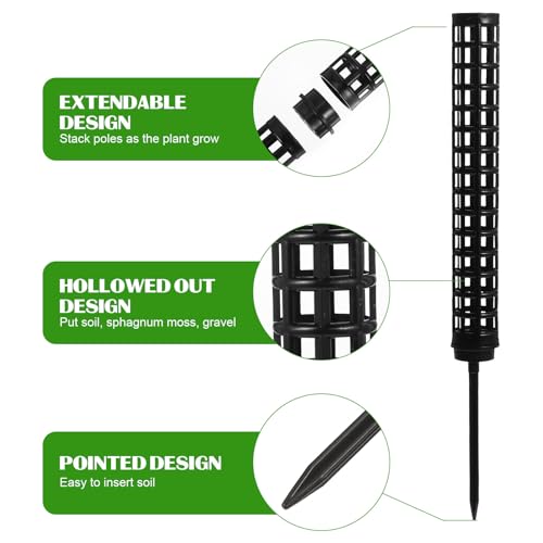 2pcs Moss Pole Monstera Trellis, Black Plastic Plant Support Stake - view 3