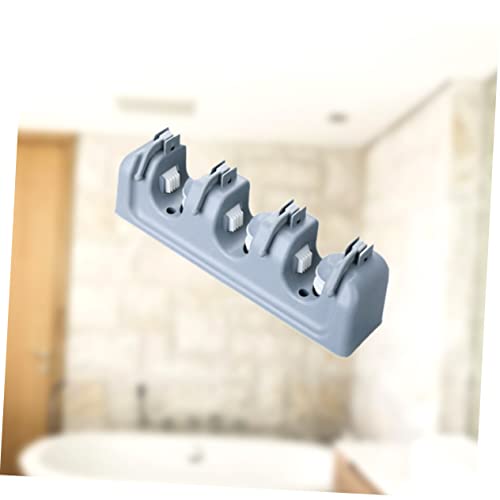 Wall Mounted Broom Mop Holder, 3 Slots 4 Hooks PP Plastic Organizer - view 4