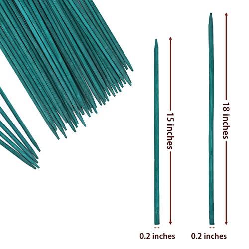 Green Bamboo Plant Stakes, 50 Pcs 18 Inches Floral Support Sticks - view 2