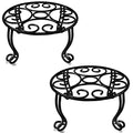 2 Pack Heavy Duty Iron Plant Stand, 11.8'' Diameter, 6'' Tall, Black, Powder Coated, Round, Sturdy & Stable, Indoor/Outdoor, No Assembly Required