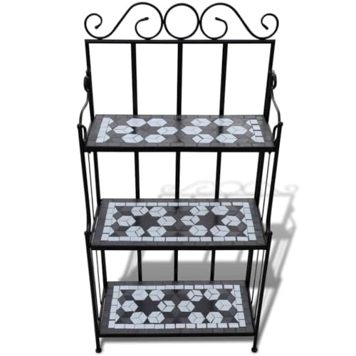 Mosaic Plant Stand, 3-Layer Metal Rack, Decorative Flower Holder - view 2