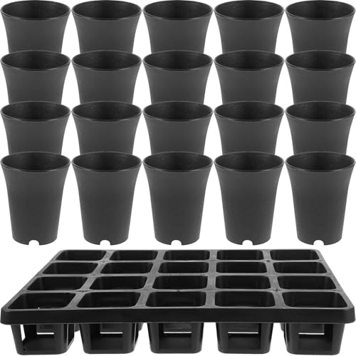 Black Plastic Nursery Plant Pots Dome and Tray Design with Humidity