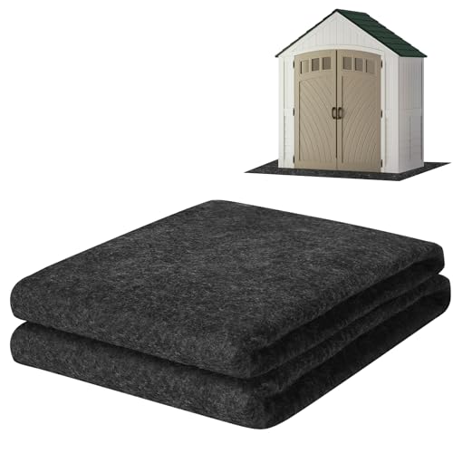 Outdoor Storage Shed Floor Mat, 8.2 x 6 FT Waterproof Carport Mat, Washable Furniture Pad with Non Slip Backing for Dust, Oil, Protection, Storage Shed Not Included - view 4