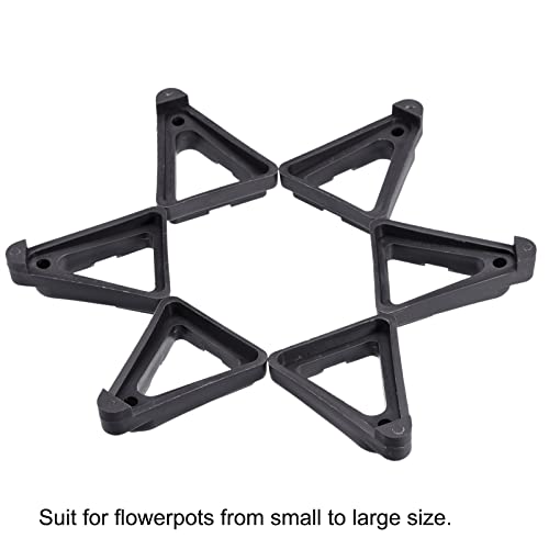 12 Pcs Plant Pot Feet 2.8" Invisible Plastic Stand Holders Risers for Flower Plant, Indoor, Outdoor, Patio, Deck, Garden, Greenhouse (Black) - view 3