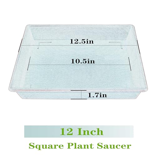 Square Plant Saucer 12 Inch 2 Pack 6 8 10 12 14 16 18 20 Inch, Plant Trays for Pots Heavy Duty Plastic Plant Saucers for Indoors Outdoors, Flower Pot No Holes Plant Drip Trays - view 2