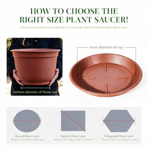 7 Pack Ventilated Plant Saucer, 10 Inch Terracotta Drainage Tray - view 3