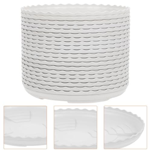 20pcs Plastic Plant Drip Tray for Flower Pots, White Pot Saucer - view 6