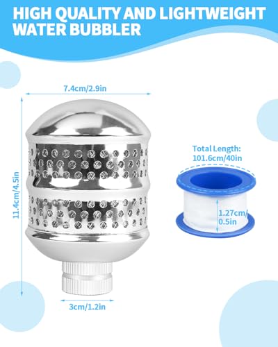 Bubbler Sprinkler Head, 3/4 Inch Internal Thread Rustproof Aluminum Diffuser Flood Nozzle for Yard, Vegetable Garden Plants, Gentle Watering Soaker with 40 Inch Tape, Ideal for Shrubs and Flowers - view 2