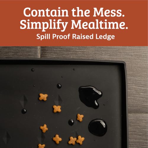 Dog Food Mat 2-Pack, Silicone Pet Feeding Mat, 18 x 11, Black - view 4