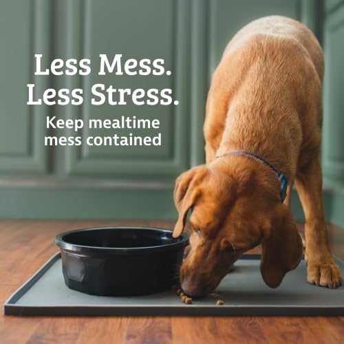 Dog Food Mat 2-Pack, Silicone Pet Feeding Mat, 18 x 11, Black - view 2