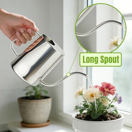 Plant Watering Can, 304 Stainless Steel Watering Can Indoor, 34 oz - view 3