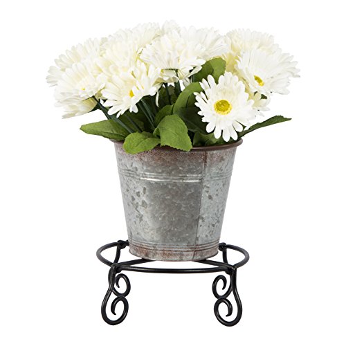 Piazza Flower Pot Plant Stand, Small,Black - view 4