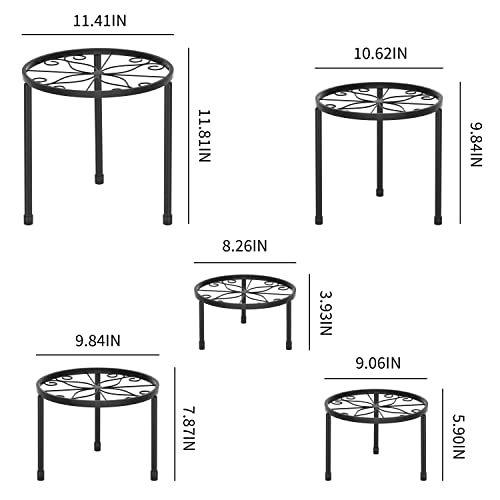 5-Pack Decent Metal Plant Stands with Adjustable Metal Plant Stand Indoor and Outdoor - view 5