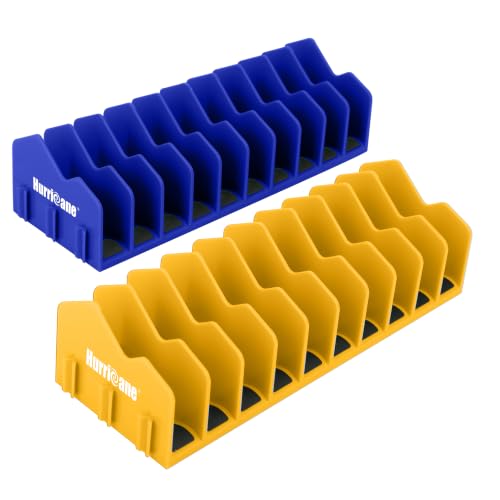 Pliers Organizer Rack, Pliers Cutters Organizer with Non-Slip Rubber Base, Keep Tools Organized in Drawers, 2 Pack, Extendable Design, Fit 3'H Drawers and More(Yellow and Blue)