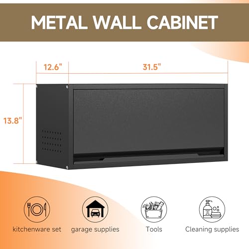 Metal Wall Cabinet, 12.6" H Garage Wall Cabinet with Up-Flip Door - view 3