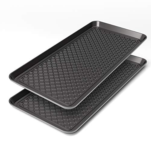 Multi-Purpose Boot Trays, 2 Pack, 30" x 15" x 1.2", Black
