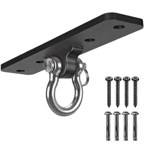 Ceiling Mount Swing Hanger Heavy Duty Swing Set Hook for Porch Swing Hammock Chair Yoga Silk Suspension Straps Gymnastic Ring, Wall Anchor for Resistance Bands (900LB)