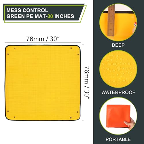 30" X 30" Large Plant Repotting Mat for Indoor Plants Potting Soil, Foldable Waterproof Plant Repotting/Potting Tray, Portable Potting Mat Gardening Tray for House Plants (Medium 30 X 30" (Orange)) - view 2