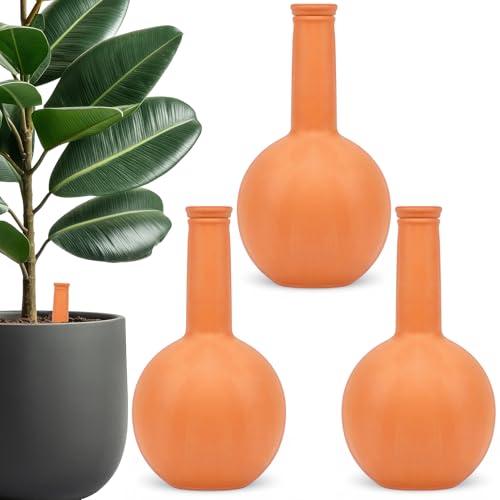 30 oz Terracotta Plant Watering Globes, 3Pack Self-Watering Clay Irrigation
