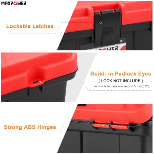 12-inch Small Plastic Tool Box, Lockable, Removable Tray - view 6